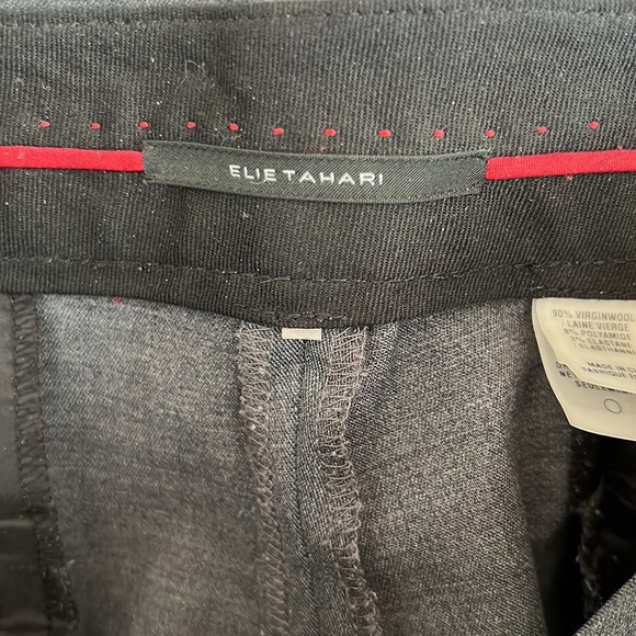 Elie Tahari charcoal flare leg pant with front slant pockets, unlined - Picture 5 of 9